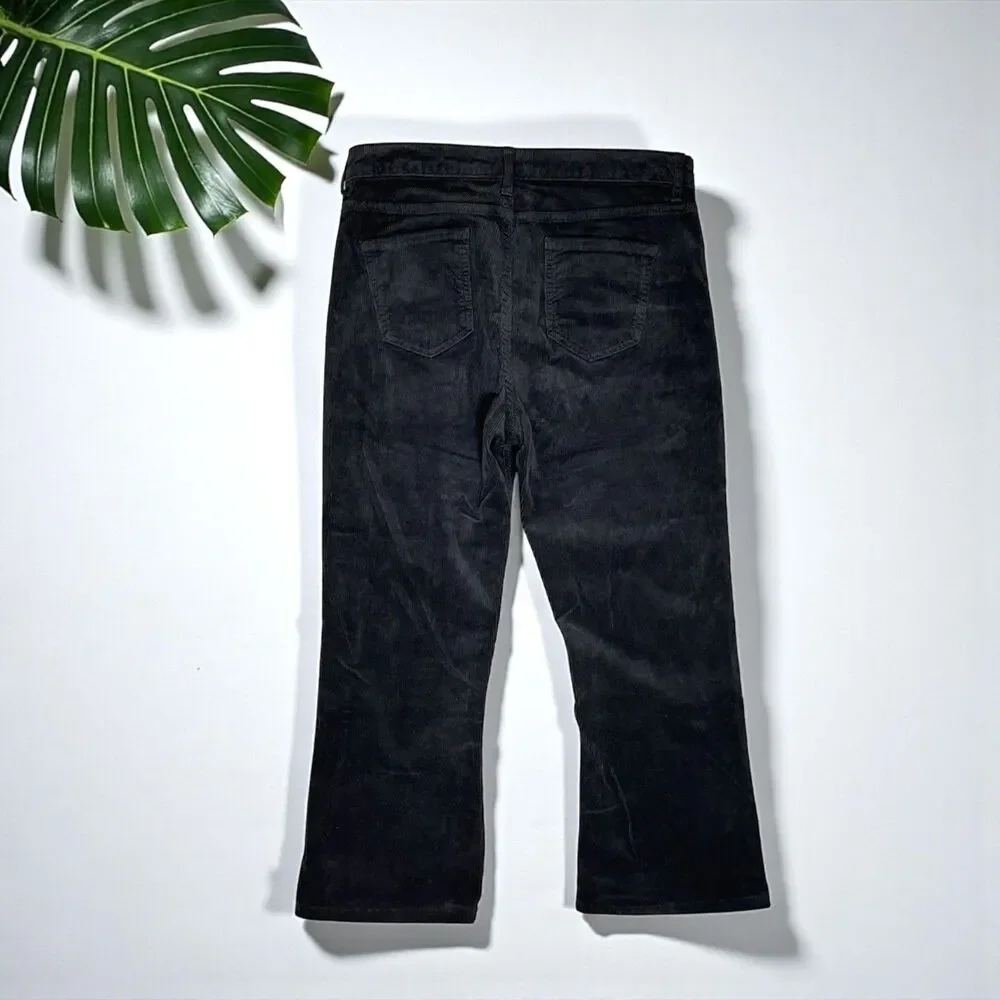 Zara Woman High-Rise Corduroy Button-Fly Cropped Kick Flare Pants